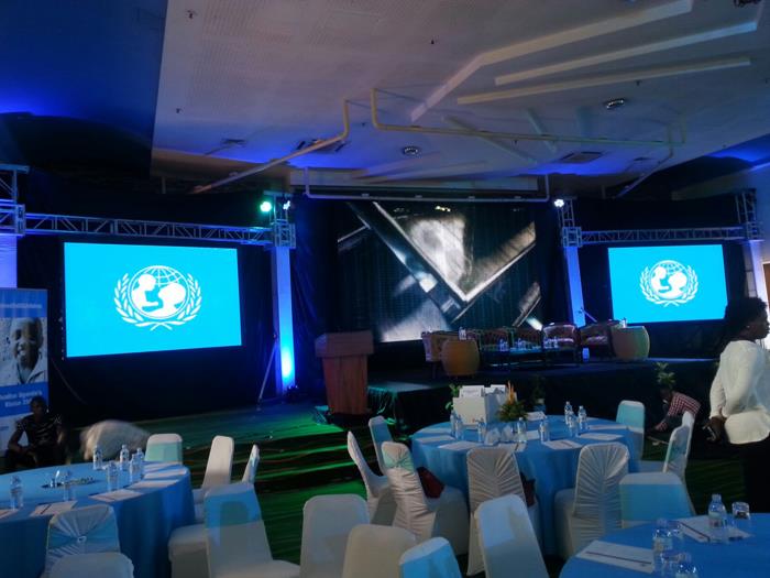 Iboju Fidio LED Yiyalo P10mm Ti a Lo Fun Awọn iṣẹlẹ Ni Kampala, Uganda